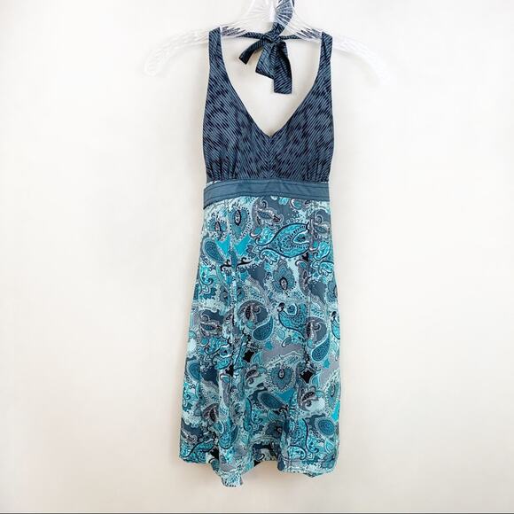 Athleta Everywhere Featherweight Blue/Gray Halter Dress - Picture 2 of 6